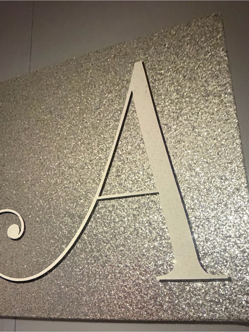 Monogram Letter 'A' Wall Art in Silver - Decorative Home Wall Decor